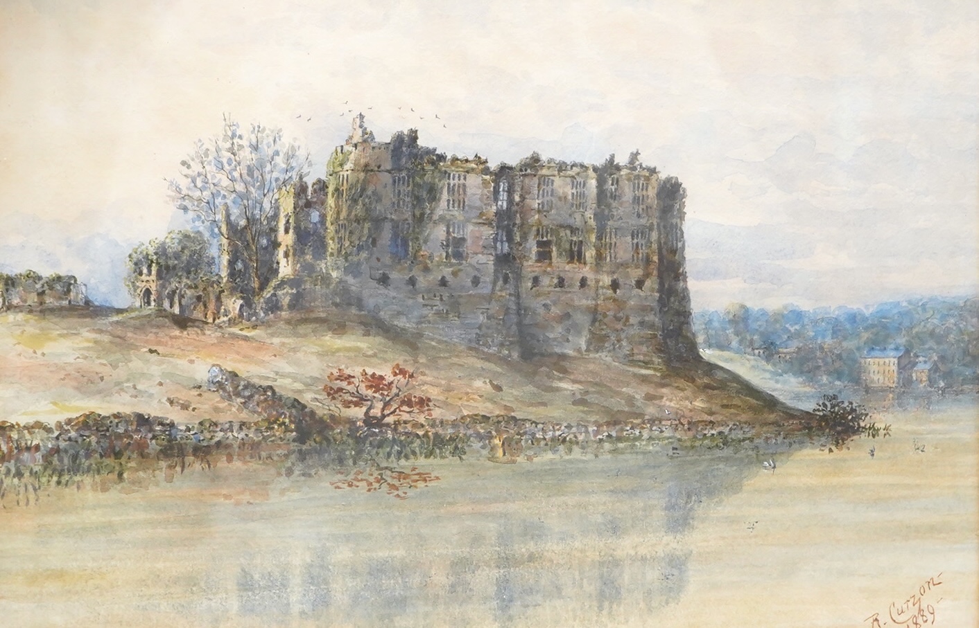 Henry George Roper Curzon (1822-1892), ‘Carew Castle, Pembrokeshire’, signed and dated 1889, inscribed verso, watercolour, 24 x 36cm